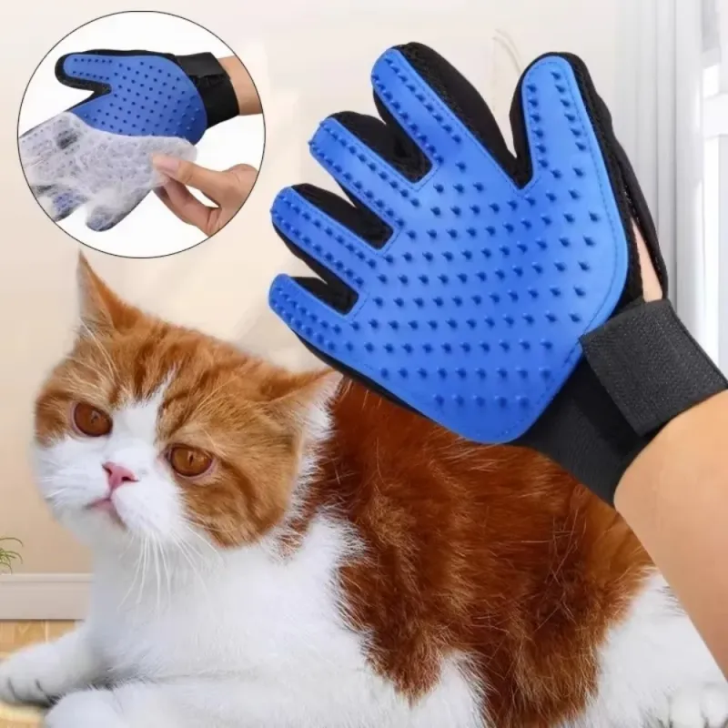 Pet Grooming Gloves with 5-Finger Design 1