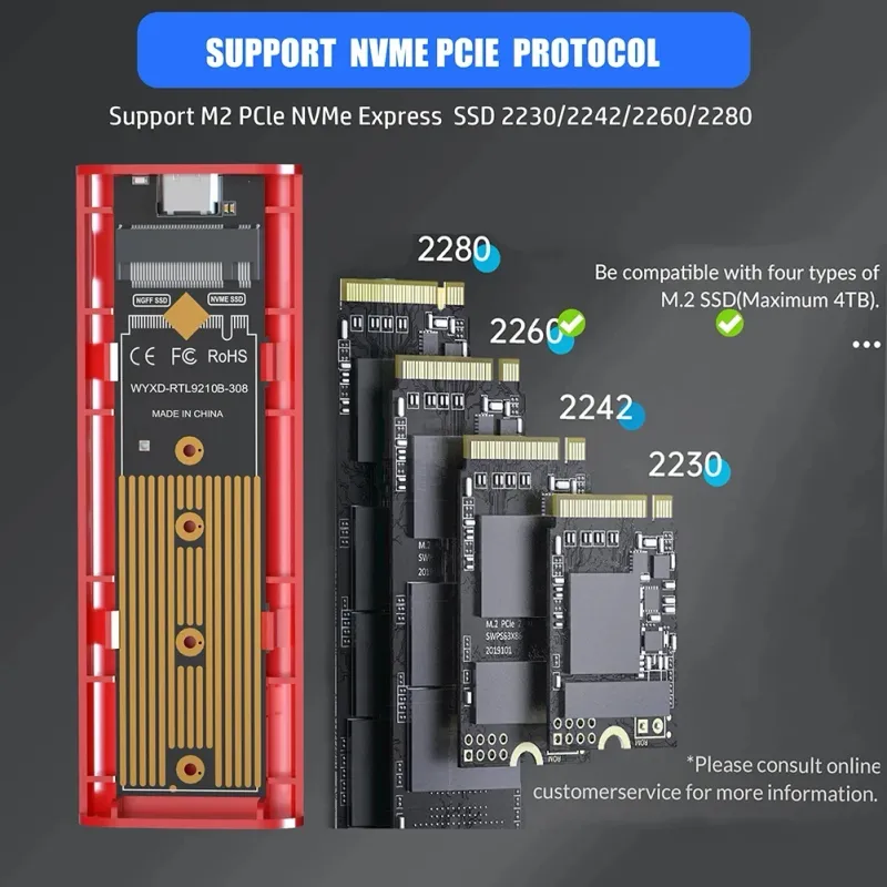 M.2 SSD Enclosure - 10Gbps USB-C 4