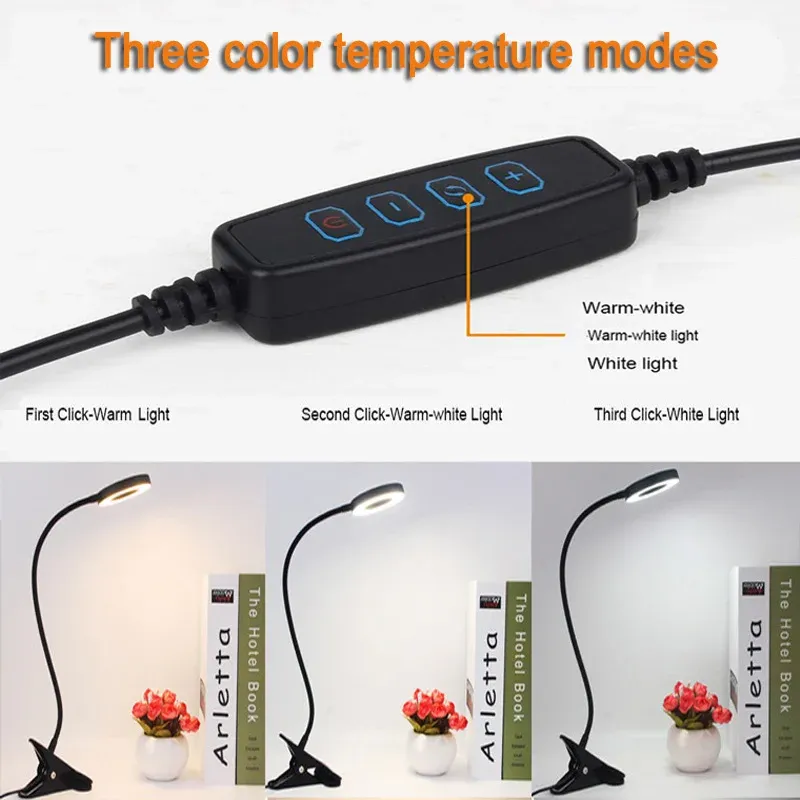 LED Ring Clamp Lamp with Adjustable Gooseneck 5