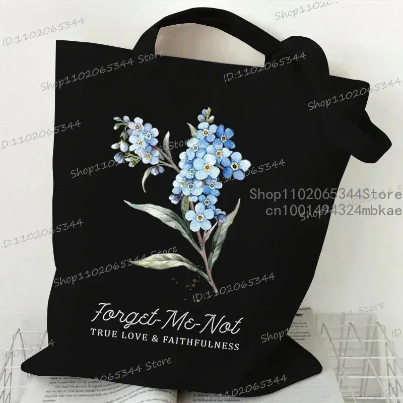 Forget Me Not Canvas Tote Bag 4