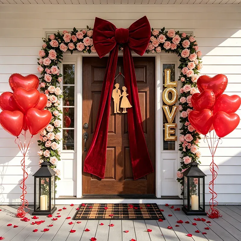 Large Red Velvet Bow Christmas Topper 4