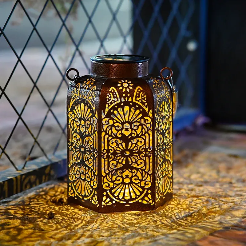 Solar Hexagon Hanging Lantern Lights 6