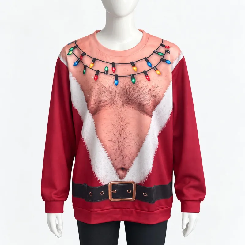 Funny Hairy Chest Christmas Sweatshirt 2