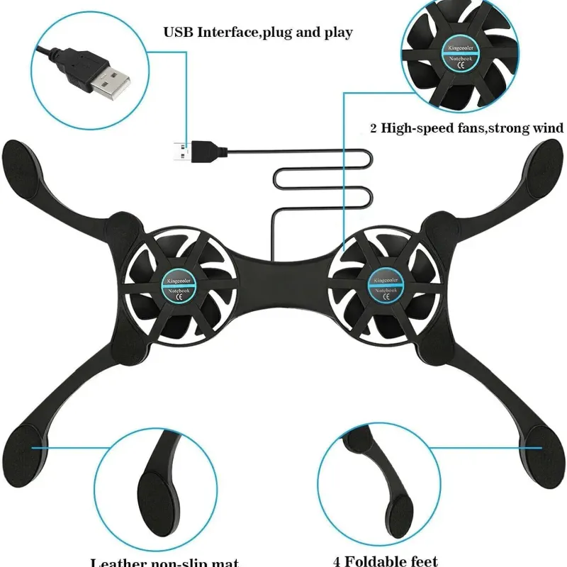 Foldable USB Laptop Cooling Fan Stand 5