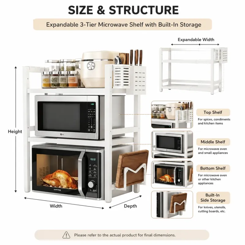 Expandable Microwave Shelf Organizer 6