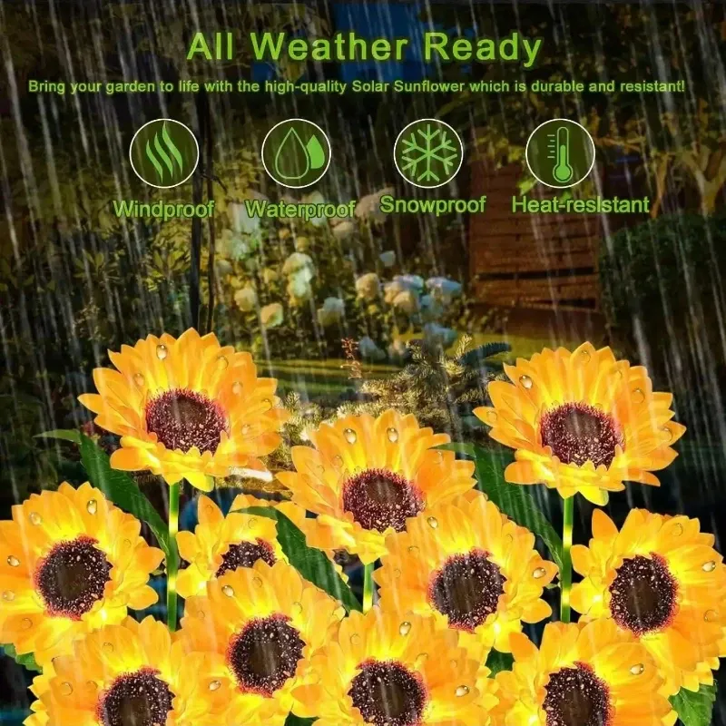 Solar Sunflower Stake Lights 3