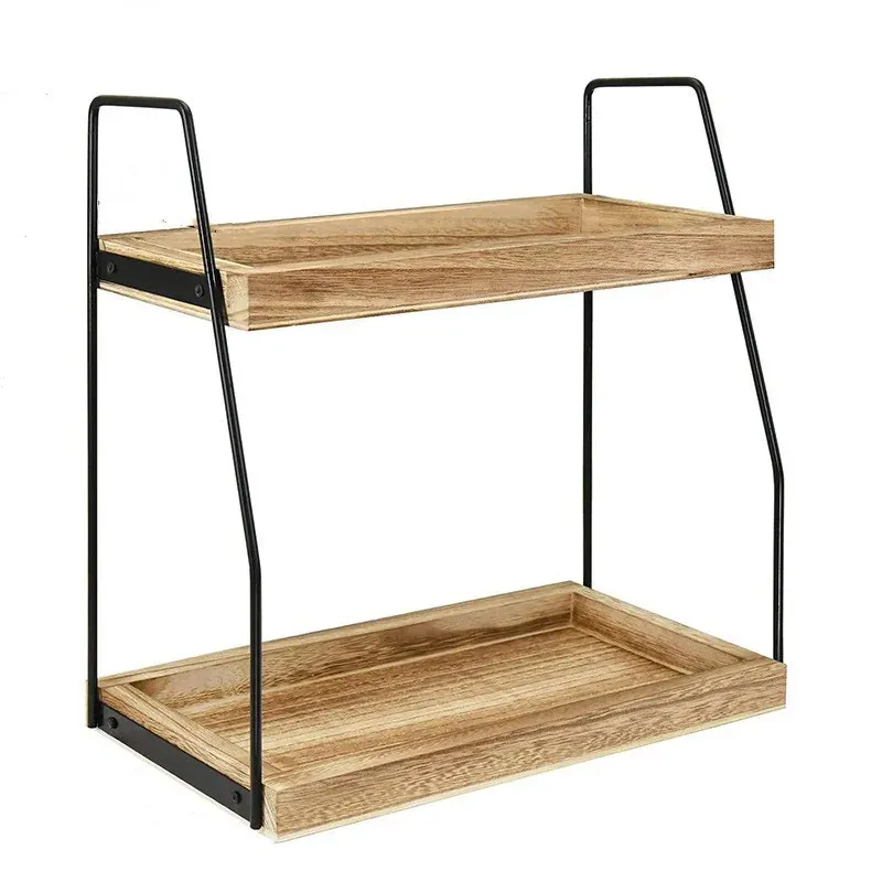 2-Tier Wooden Coffee Station Organizer 1