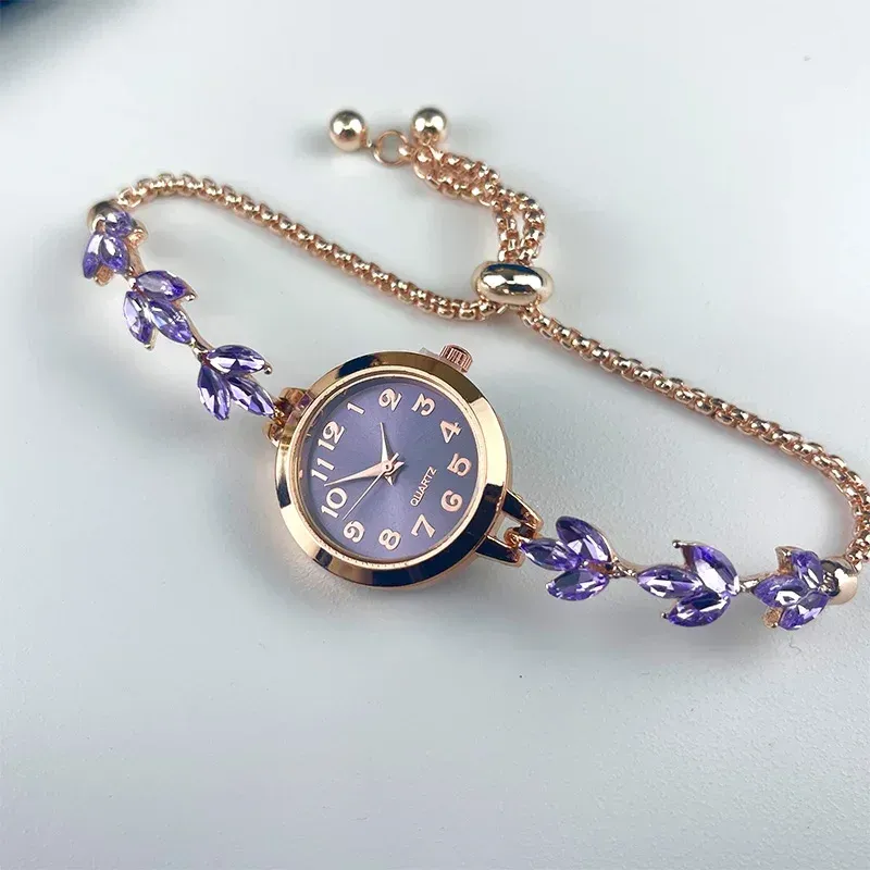 Elegant Arabic Dial Watch with Rhinestone Strap 2