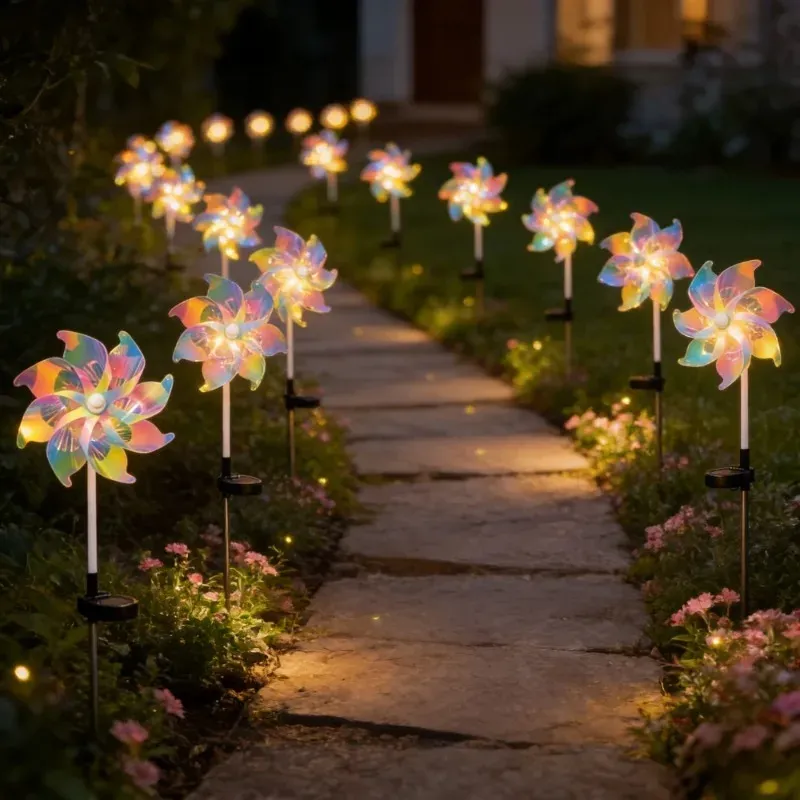 Solar Pinwheel Garden Lights (2pc) 4