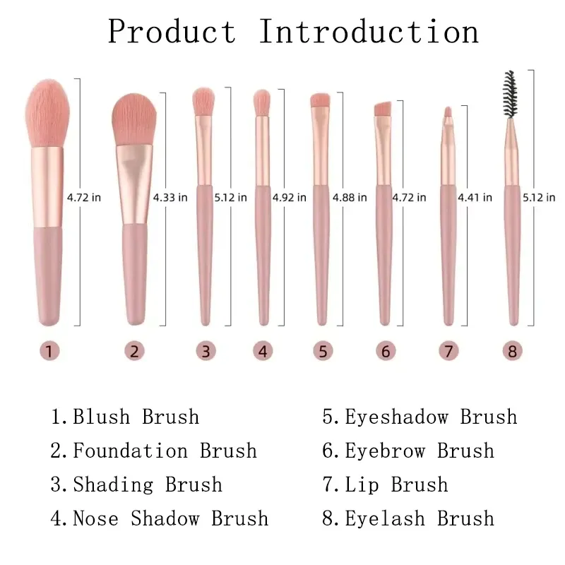 8-Piece Mini Makeup Brush Set 2
