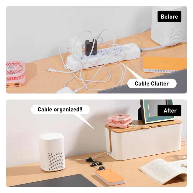 Large Wooden Cable Management Box 3