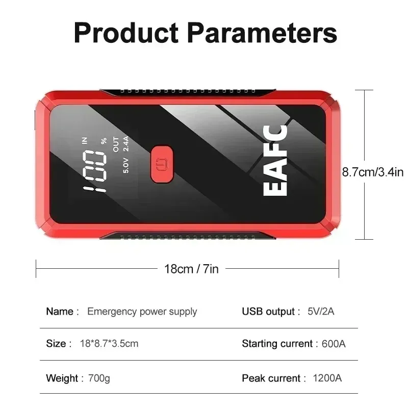 EAFC 12V Car Jump Starter & Power Bank 5