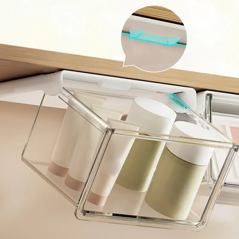 Clear Stackable Drawer Organizer Shelves 4