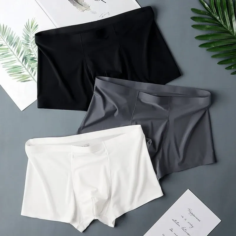 Ice Silk Seamless Men's Boxers 2