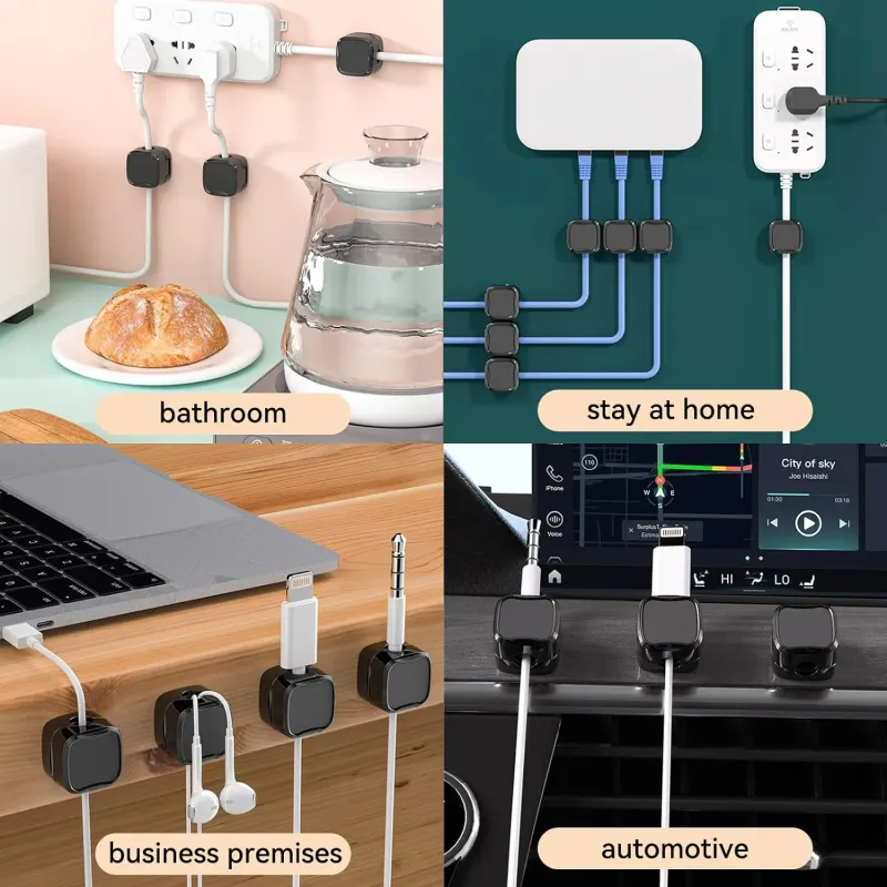Magnetic Cable Clip Cord Holder Set 6