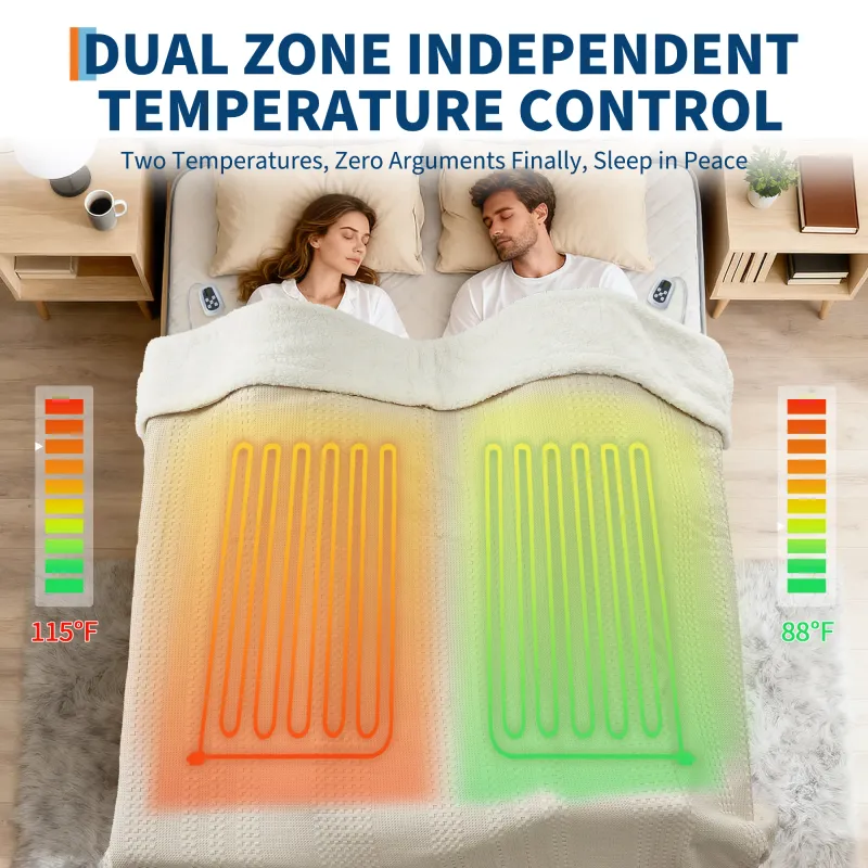 Waffle Sherpa Heated Throw Blanket 5
