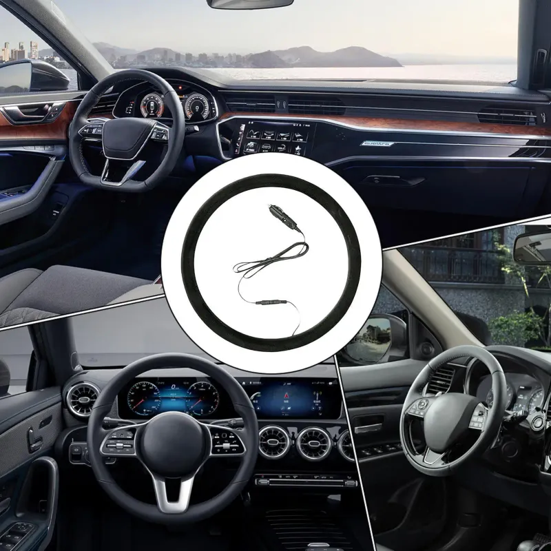 38cm Heated Steering Wheel Cover 5