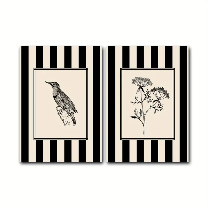 Minimalist Bird & Floral Wall Art Set 5