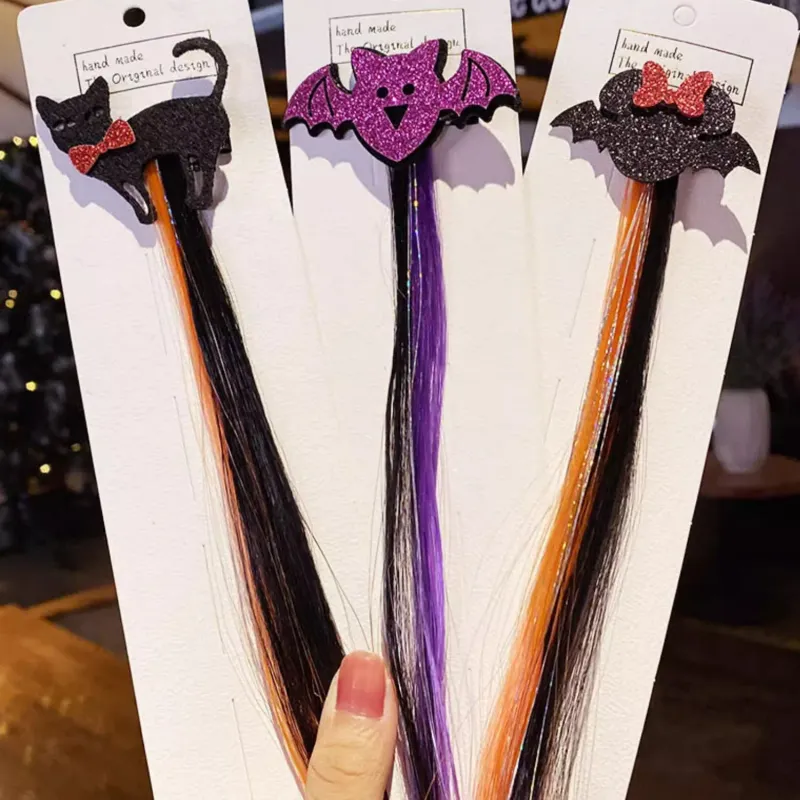 Kids Halloween Wig Hair Clips - 5pc Set 3