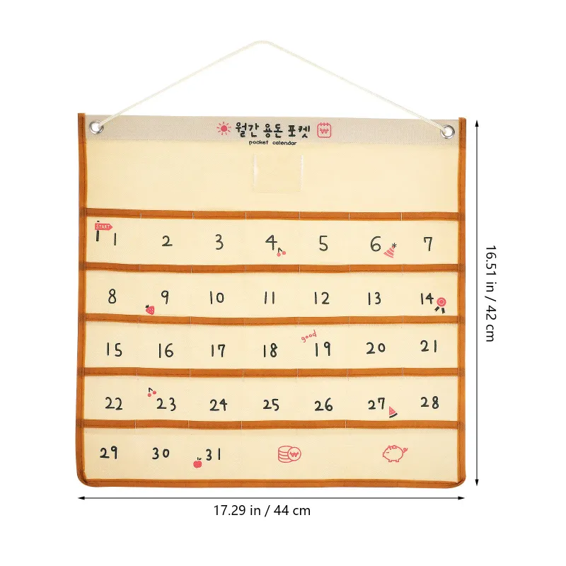 Monthly Calendar Pocket Organizer 5