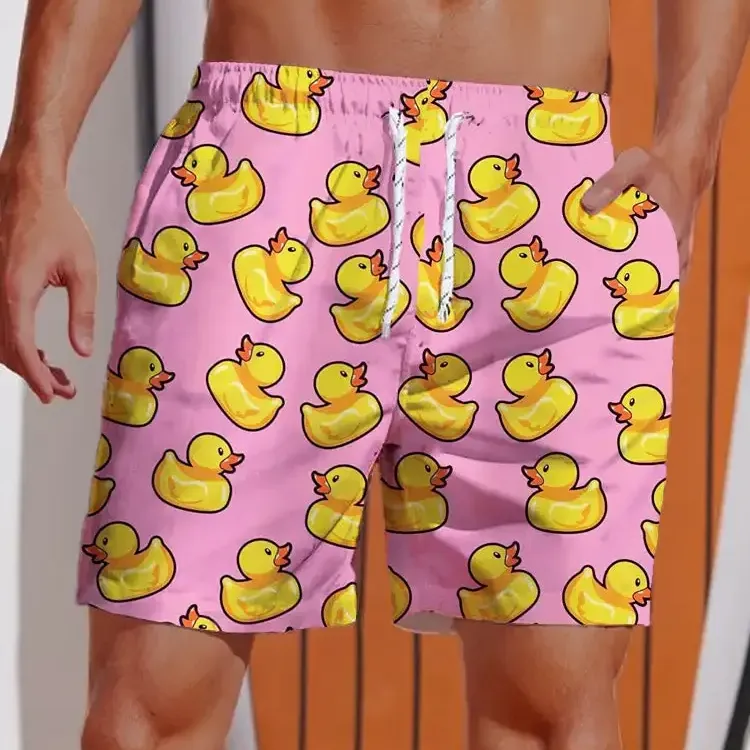 Men's Yellow Duck Hawaiian Swim Shorts 4