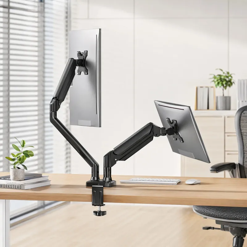 Dual Monitor Stand Up to 33" Adjustable Steel VESA Mount 1