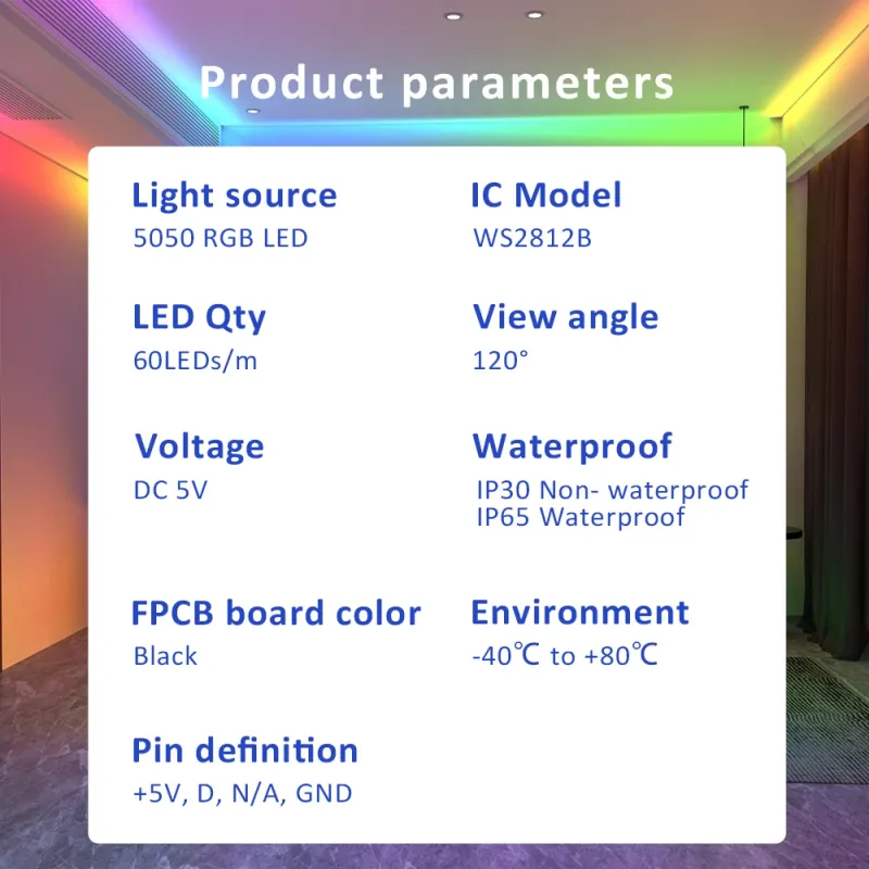 WS2812B USB RGB LED Strip Kit with Bluetooth APP 2
