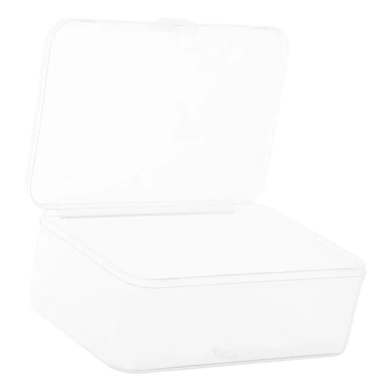 Transparent Plastic Storage Box Rectangular Small Container Clear Organizer Hinged Lid Stackable Storage Bin for Small Parts 6
