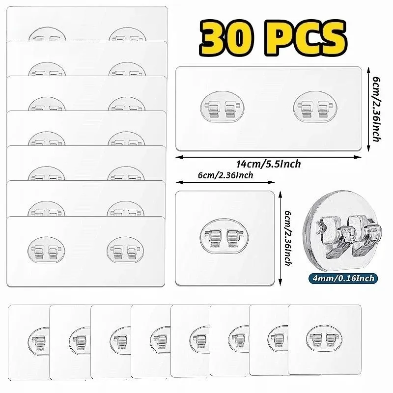 30 Pack Adhesive Hook Stickers 1