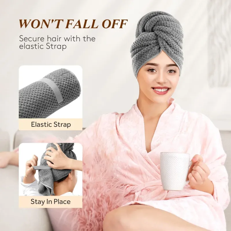 Microfiber Hair Towel Wrap Turban 2