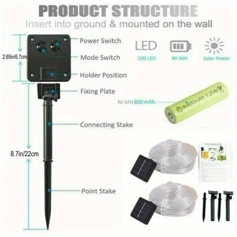 Solar LED String Lights - Outdoor Waterproof 5
