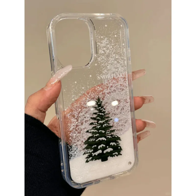 Christmas Tree Print Clear iPhone Case 3
