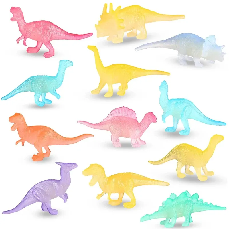 12PCS Glow in the Dark Mini Dinosaur Figures 2