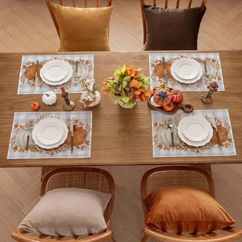 Romanstile Fall Buffalo Plaid Placemat 2