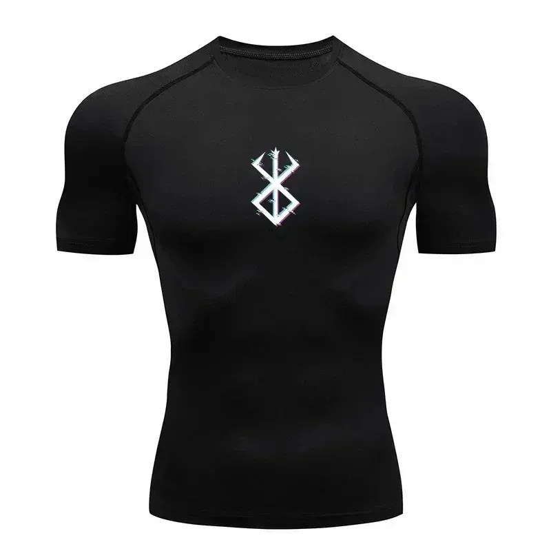 Men's Print Compression Shirt Short Sleeve 5