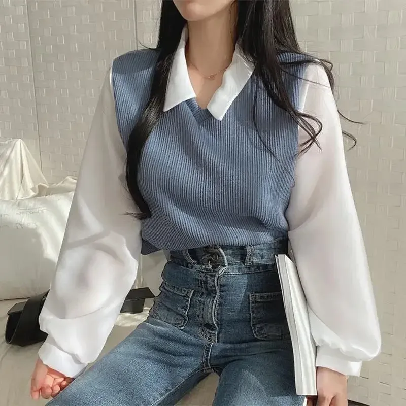 Y2K Korean Polo Collar Summer Blouse 2
