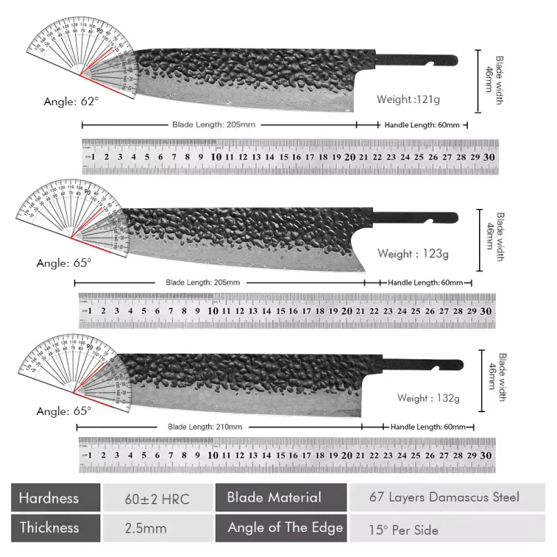 DIY Damascus Steel Chef Knife Blanks 5