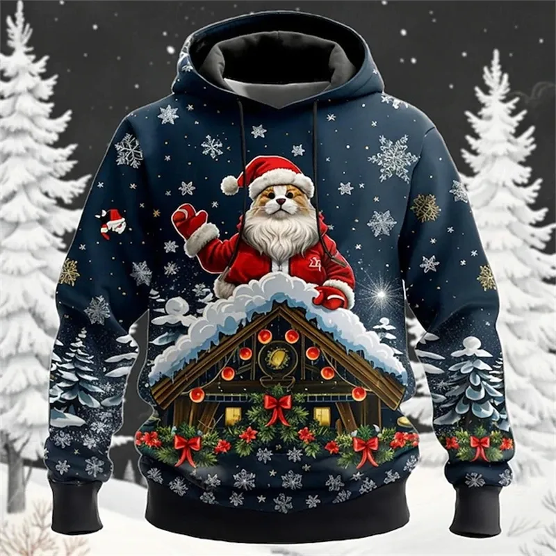 Santa Claus 3D Print Christmas Hoodie 4