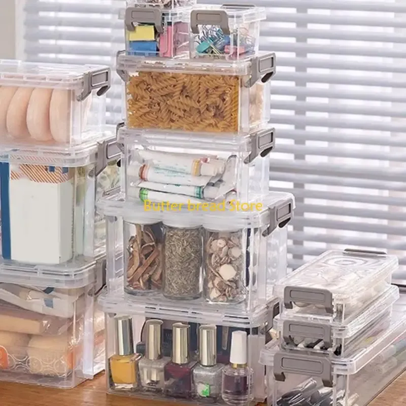 W89C Clear Stackable Storage Bins 3