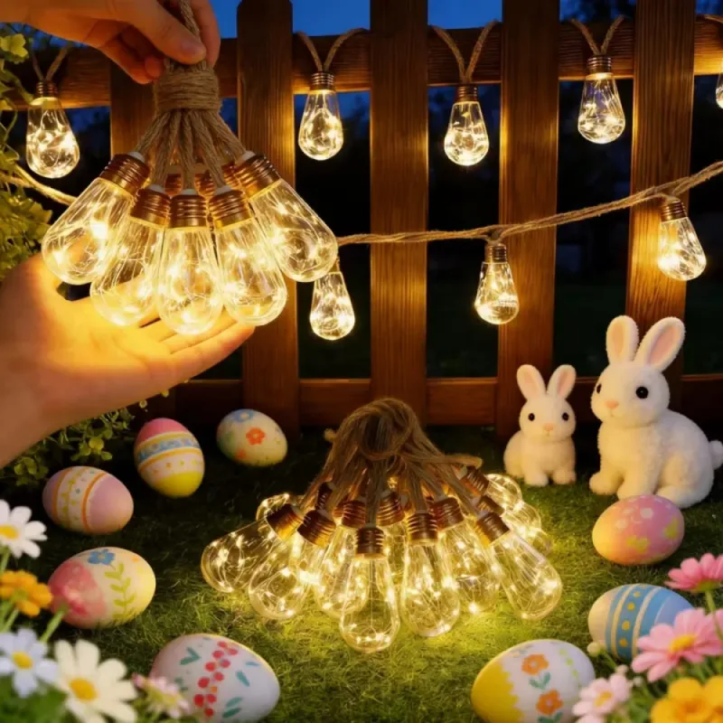 Solar Hemp Rope Fairy Lights 2
