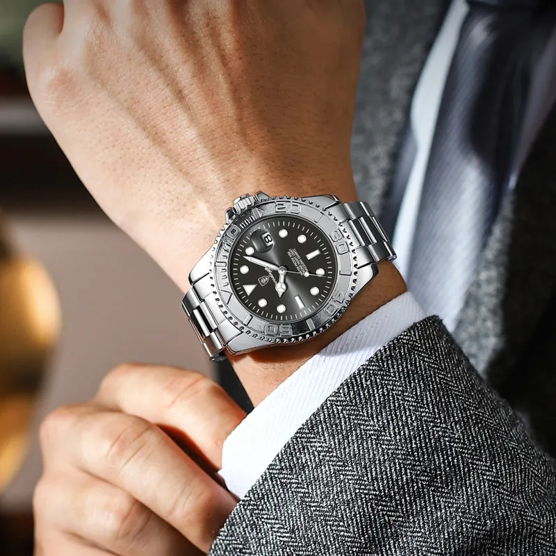 POEDAGAR Luxury Steel Men's Quartz Watch 5