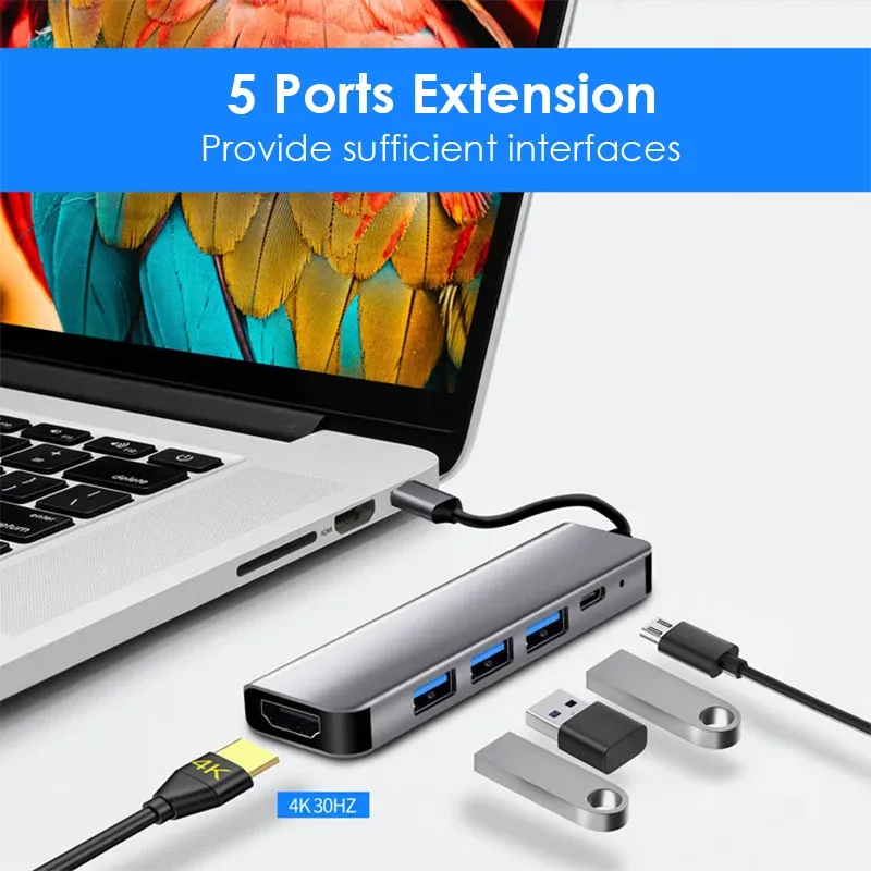 5-in-1 USB-C Hub with 85W PD Charging 5
