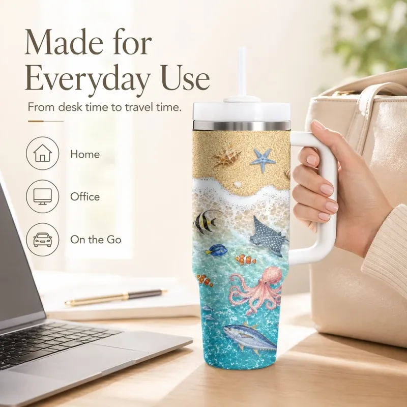 Underwater World Animals 40oz Tumbler 4