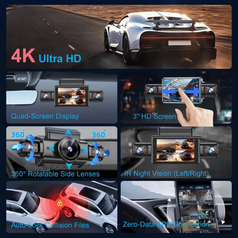 4K 4CH Hidden Car DVR 3