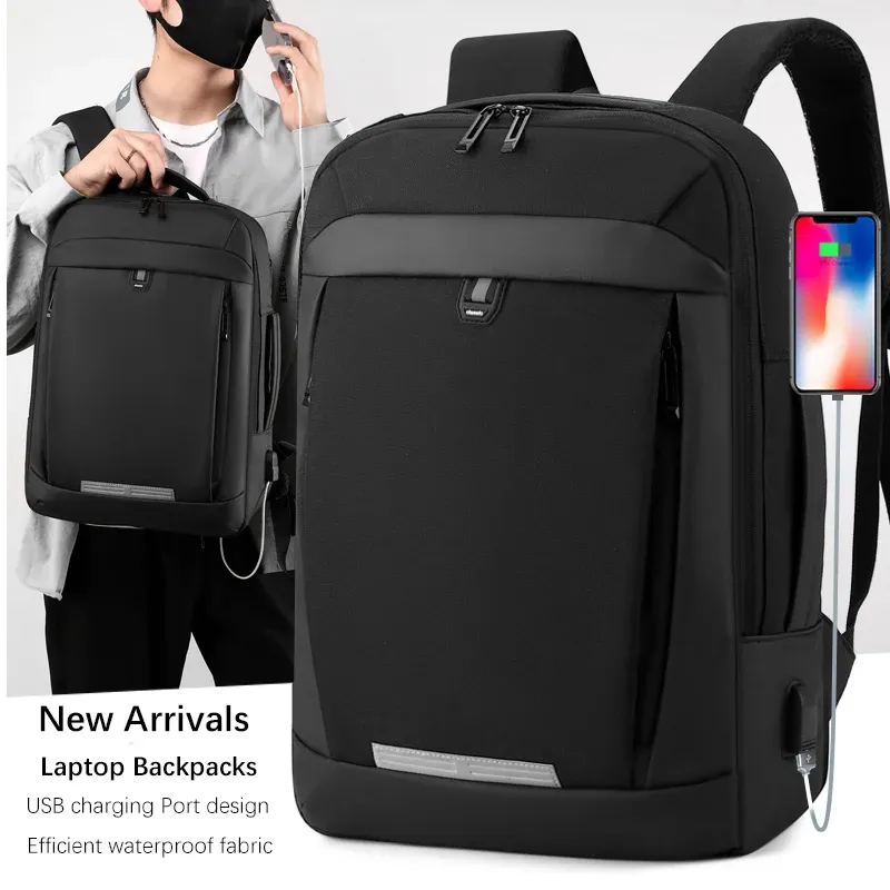 17" Waterproof Business Laptop Backpack with USB Charging 2
