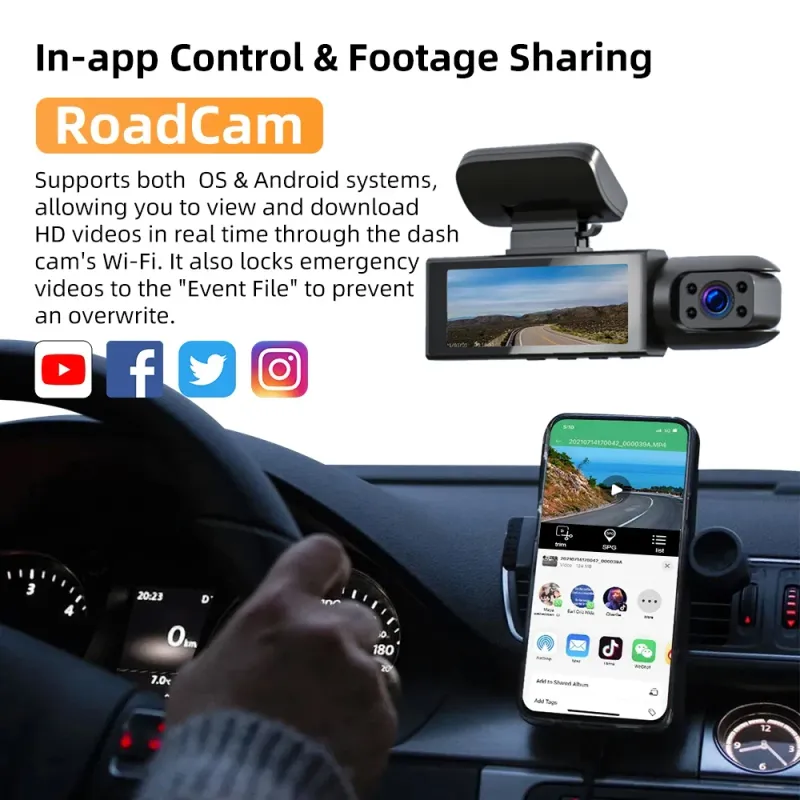 1080P WiFi Dual Lens Dash Cam 3