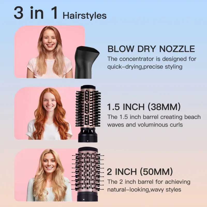 3-Head Hot Air Brush Hair Styler 4