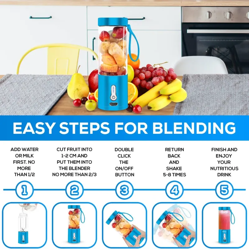 Portable 530ml Smoothie Blender with Battery 4