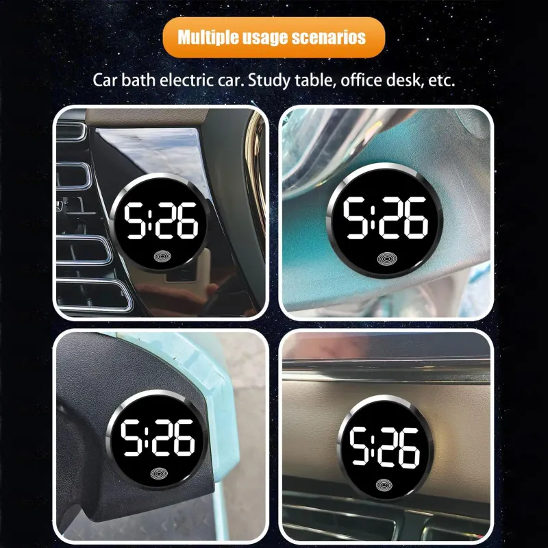 LED Car Clock Touch-Control Dashboard Watch 6