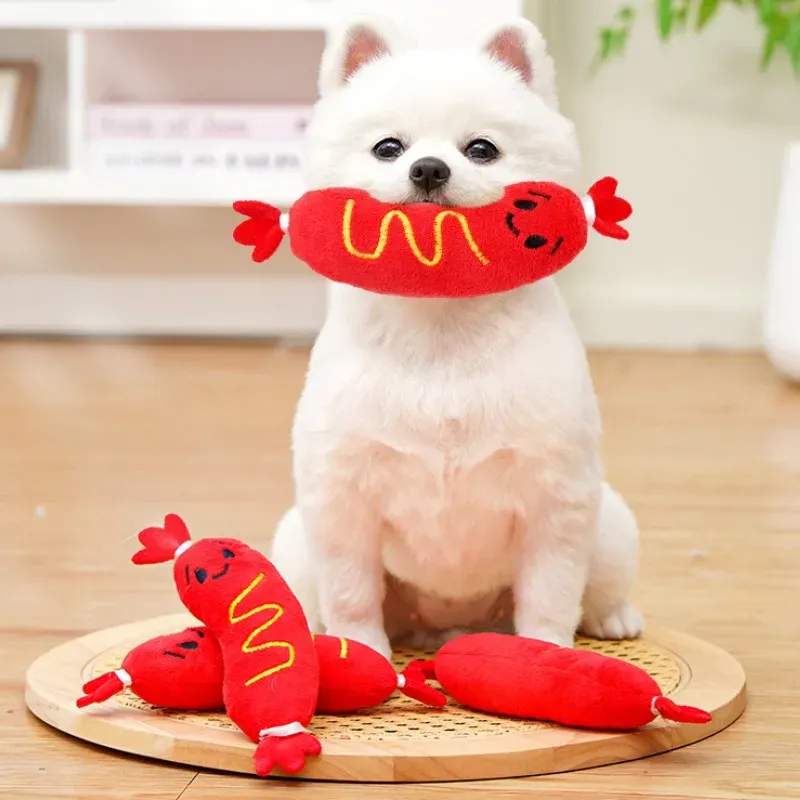 Hot Dog Squeaky Plush Chew Toy 4